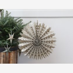 Chic Antique papirstjerne m/glimmer : 39cm. 