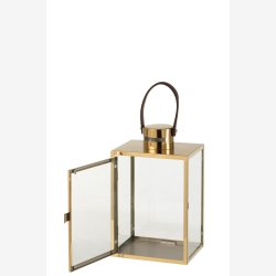 J-Line - Lanterne m/hank "Guld" 21 x 15,5 H: 43 cm. 
