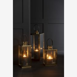 J-Line - Lanterne m/hank "Guld" 21 x 15,5 H: 43 cm. 