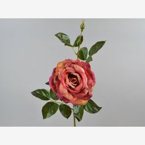Rosenstilk m/blomst & knop 67 cm. Rd