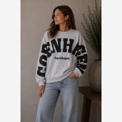 Marta Du Chateau - MdcHibiscus Sweatshirt Gr�/Sort