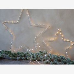 Chic Antique stjerne m/led til ude- &amp; indendrs brug m/timer : 57cm.