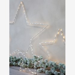 Chic Antique stjerne m/led til ude- &amp; indendrs brug m/timer : 57cm.