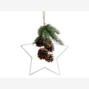 Chic Antique - Fleur stjerne m/gran & kogler H: 25 B: 25cm.