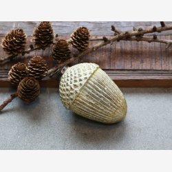 Chic Antique - glaskugle Agern guld H: 9,5cm.