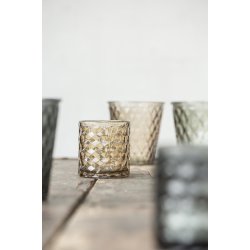 Ib Laursen | Fyrfadsstage glas i brun