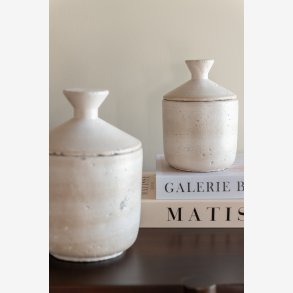 J-Line - Krukke Dekorativ Cementcreme Beige Lille 11x16cm