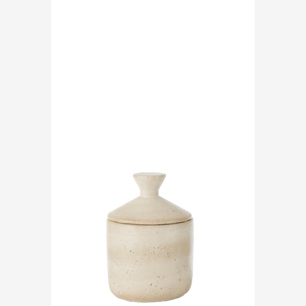 J-Line - Krukke Dekorativ Cementcreme Beige Lille 11x16cm