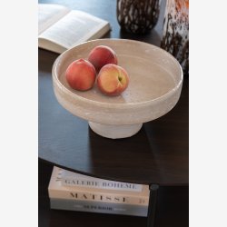 J-Line - Dekorations fad Olina m/fod Cement Beige H: 15 �: 28 cm. 