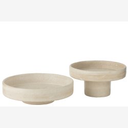 J-Line - Dekorations fad Olina m/fod Cement Beige H: 10 : 33 cm. 