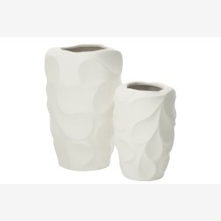 J-Line - Vase Mirena Hvid H: 43 �: 27,5 cm. Keramik