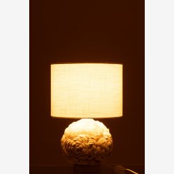 J-Line - Bordlampe m. muslingeskaller Hvid 33x33x50cm.