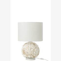 J-Line - Bordlampe m. muslingeskaller Hvid 33x33x50cm.