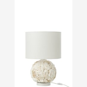J-Line - Bordlampe m. muslingeskaller Hvid 33x33x50cm.