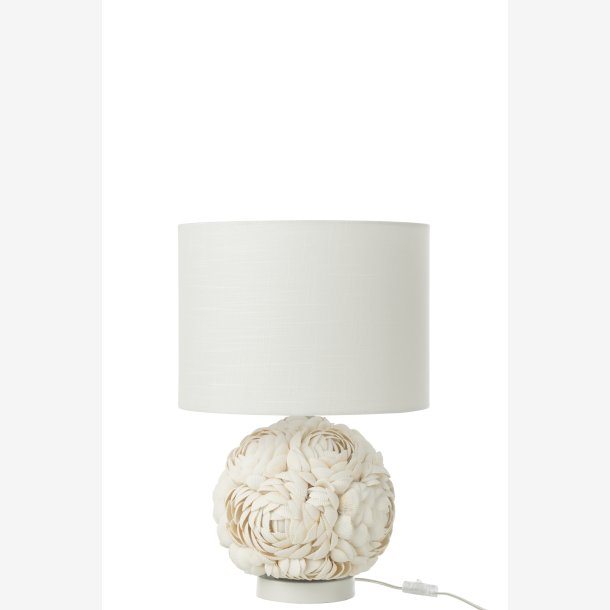 J-Line - Bordlampe m. muslingeskaller Hvid 33x33x50cm.