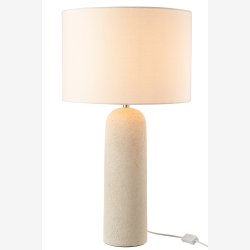 J-Line - Bordlampe Terracotta Hvid Keramik/Lert�j 38x38x68cm.