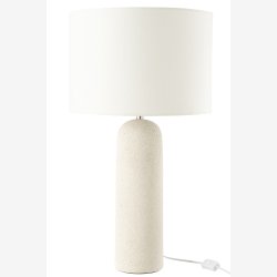 J-Line - Bordlampe Terracotta Hvid Keramik/Lert�j 38x38x68cm.