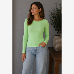 Marta Du Chateau - MdcBelinda Lang�rmet T-Shirt Neon Gr�n