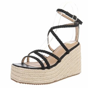 OLGA - Espadrillos Sandal m/kileh�l Sort