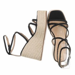 OLGA - Espadrillos Sandal m/kileh�l Sort