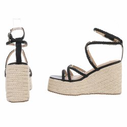 OLGA - Espadrillos Sandal m/kileh�l Sort