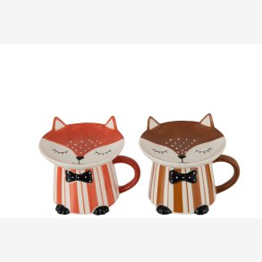 J-Line - Krus m/tallerken Rv m/butterfly H: 11 B: 13 cm. 2 farver 