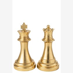 J-Line - Dronning Skak Brik Guld Poly H: 67 : 35 cm. 