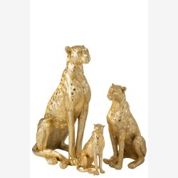 J-Line - Leopard Figur Guld Poly H: 88 L: 55 B: 36 cm. 