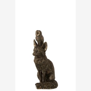 J-Line - Rv m/ugle p hovedet figur poly bronze H: 28 L: 15 B: 12 cm. 