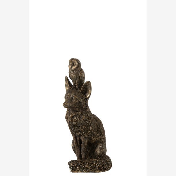 J-Line - Rv m/ugle p hovedet figur poly bronze H: 28 L: 15 B: 12 cm. 