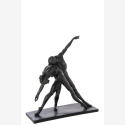J-Line - Dansende Par figur p sokkel Poly Sort H: 38 L: 34,5 B: 12,5 cm. 