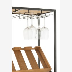 J-Line - Vin reol m/ 2 skuffer, glasholder og hylder til flasker Tr/Metal B: 60 D: 33 H: 169 cm. 