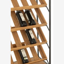 J-Line - Vin reol m/ 2 skuffer, glasholder og hylder til flasker Tr/Metal B: 60 D: 33 H: 169 cm. 