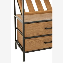 J-Line - Vin reol m/ 2 skuffer, glasholder og hylder til flasker Tr/Metal B: 60 D: 33 H: 169 cm. 