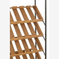 J-Line - Vin reol m/ 2 skuffer, glasholder og hylder til flasker Tr/Metal B: 60 D: 33 H: 169 cm. 