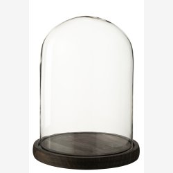 J-Line - Glaskuppel M�rkebrun 23x23x29cm.