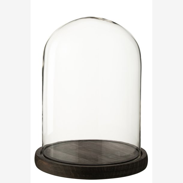 J-Line - Glaskuppel M�rkebrun 23x23x29cm.