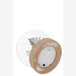 J-Line - Dekorations Kugle Bjrn m/LED Batteri lys Hvid/Guld H: 13 : 12 cm. 