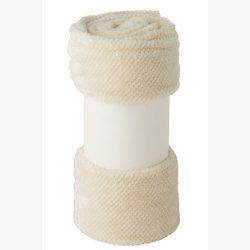 J-Line - Plaid "SNUGGLE" Bld Plysset Fleece 170 x 130 cm. Beige