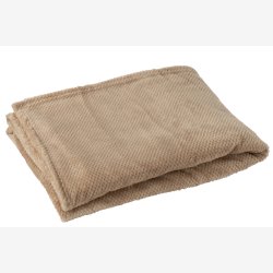 J-Line - Plaid "SNUGGLE" Bld Plysset Fleece 170 x 130 cm. Natur