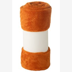 J-Line - Plaid "SNUGGLE" Bld Plysset Fleece 170 x 130 cm. Orange