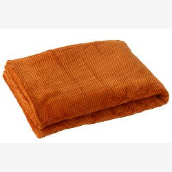 J-Line - Plaid "SNUGGLE" Bld Plysset Fleece 170 x 130 cm. Orange