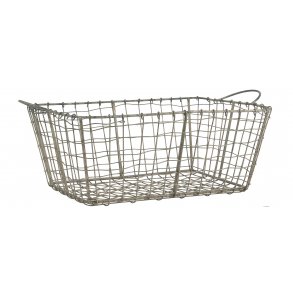 Ib Laursen | Fil de fer kurv i zink look L46 B29,5 H16cm.