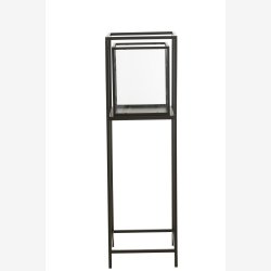 J-Line - Lanterne/Hurricane p stativ Sort jern H: 100 30 x 30 cm. 