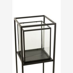 J-Line - Lanterne/Hurricane p stativ Sort jern H: 100 30 x 30 cm. 