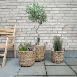 My Cozy House - Rattan plantekurve i natur - 3 stk.