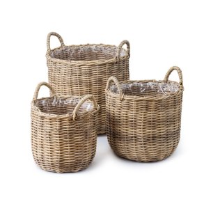 My Cozy House - Rattan plantekurve i natur - 3 stk.