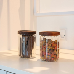 Sobczyk - Opbevaringsb�tter i glas med tr�l�g - 5 pak 1 x stor - 1 x mellem - 2 x sm�