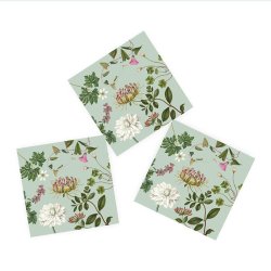 Koustrup &amp; Co - Servietter m. blomster Gr�n 20 stk. 