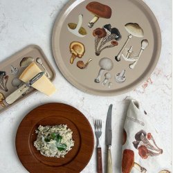 Koustrup &amp; Co - Serveringsbakke m. Svampemotiv - Sand&�38 cm